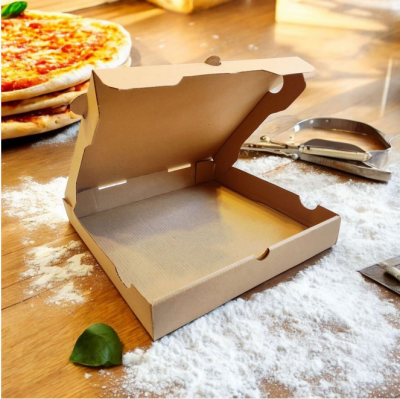KRAFT OLUKLU 26X26X4 CM PİZZA KUTUSU 100 ADET - Görsel 2