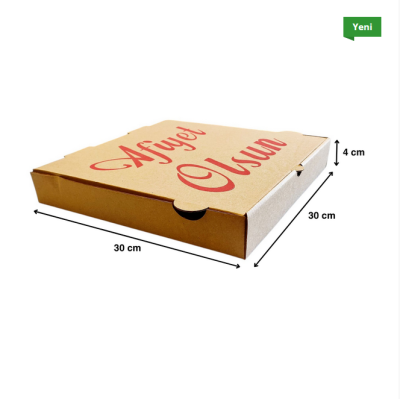 KRAFT OLUKLU 30X30X3,5 CM PİZZA KUTUSU 100 ADET - Görsel 3
