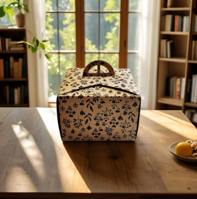 KRAFT SAPLI NO:0 KARE TURTA KUTUSU ( 19X19X13 CM ) 50 ADET