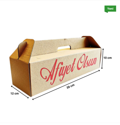 KRAFT OLUKLU 40X12X10 CM KÜÇÜK BOY LAHMACUN KUTUSU 100 ADET - Görsel 2