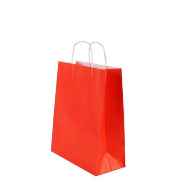 Burgu Saplı Kırmızı Kağıt Çanta 18x24x9cm 400 adet