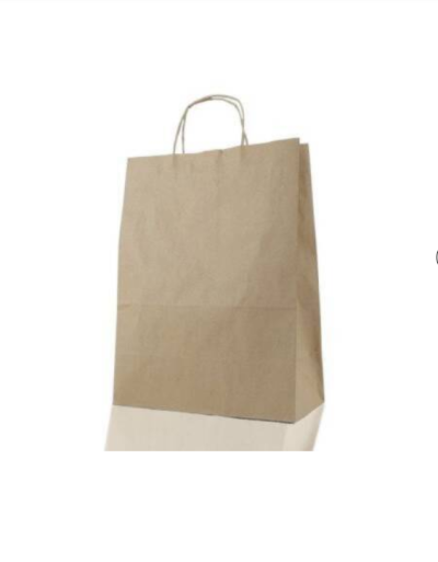 Burgu Saplı Kraft Çanta 22x28x12cm 250 Adet