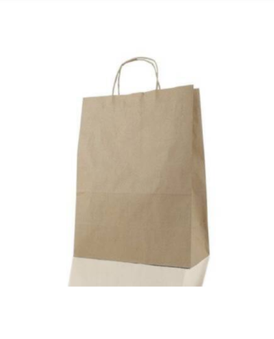 Burgu Saplı Kraft Çanta 22x28x12cm 250 Adet - Görsel 2