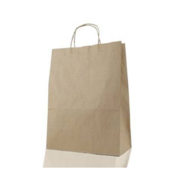 Burgu Saplı Kraft Çanta 22x28x12cm 50 Adet