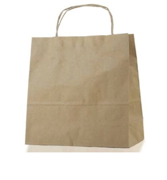 Burgu Saplı Kraft Çanta 33x33x20cm 50 Adet