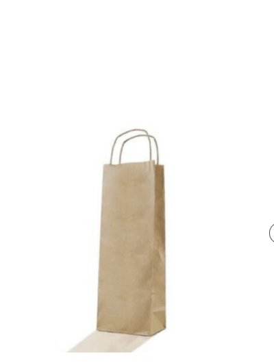 Burgu Saplı Kraft Şişe Çantası 12x36x8cm 500 Adet