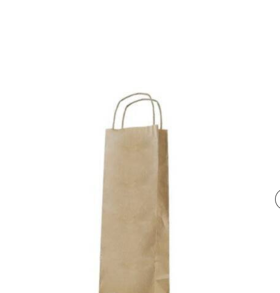 Burgu Saplı Kraft Şişe Çantası 12x36x8cm 50 Adet