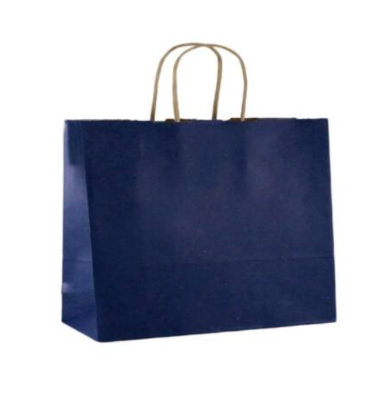 Burgu Saplı Lacivert Kağıt Çanta 45 x 50 x 14cm 250 Adet