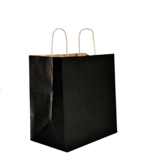 Siyah Mağaza Geniş Kağıt Çanta 45x50x14cm 50 Adet